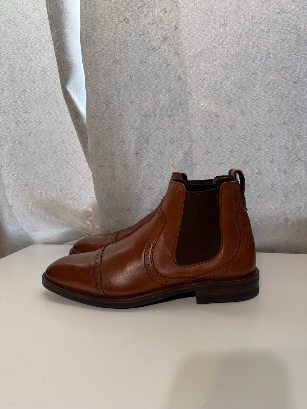 Allen Edmonds Lombard Walnut Brown Leather Cap Toe Chelsea Boots 4306 Men's 10 D